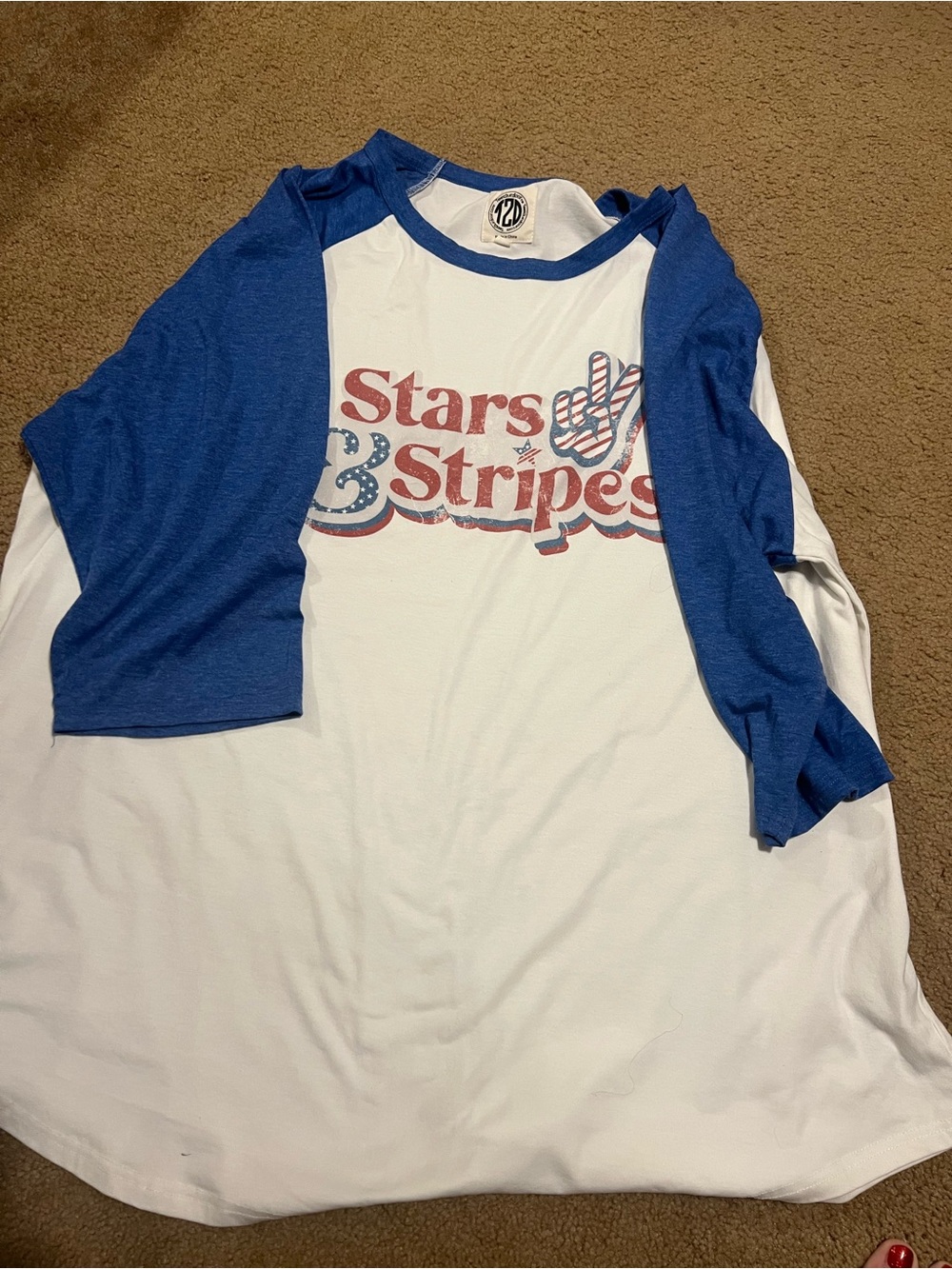 Stars & Stripes Blue Raglan Long Sleeve Tee